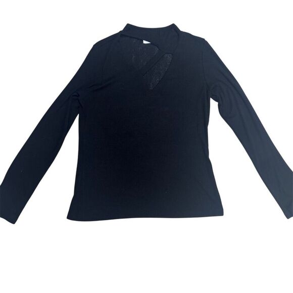 EUC LNA Women's XL Black V-Neck Long Sleeve Top with Cut-Out Detail - Picture 1 of 5